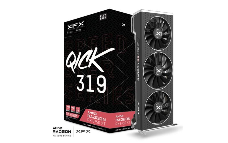 XFX SPEEDSTER QICK 319 AMD Radeon™ RX 6750 XT Core Gaming Graphics Card with 12GB GDDR6 HDMI 3xDP, AMD RDNA™ 2